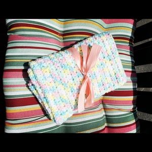 Handmade crocheted baby blanket for snuggle time